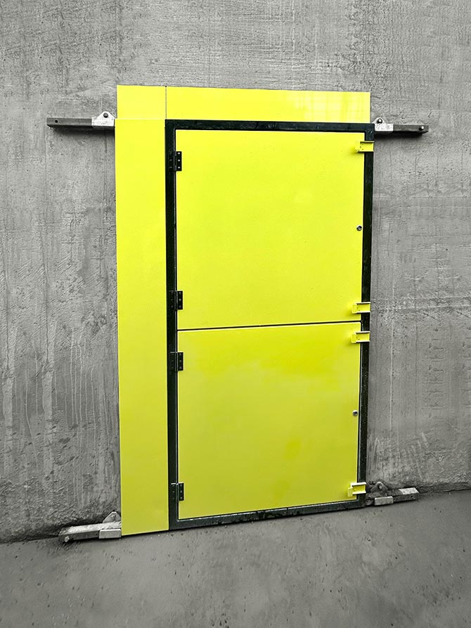 Lift shaft gate at construction site