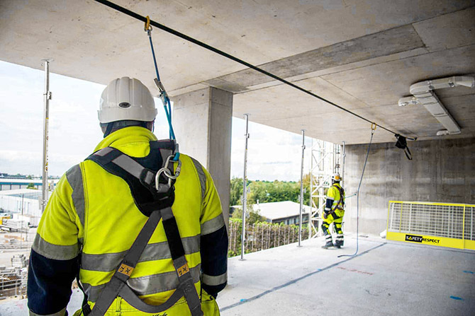 SafetyRespect compression post and Scissorsafe personal fall protection