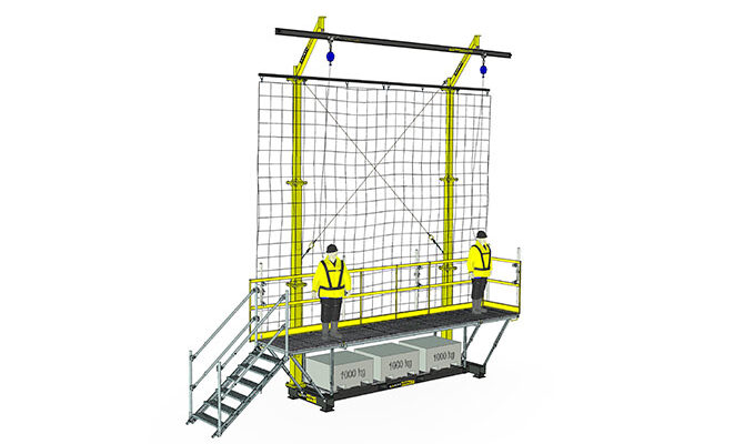 Trailersafe working platform with personal fall protection