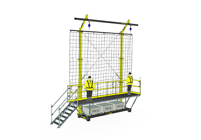 Trailersafe working platform with personal fall protection