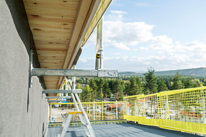 Fall protection on wood structures